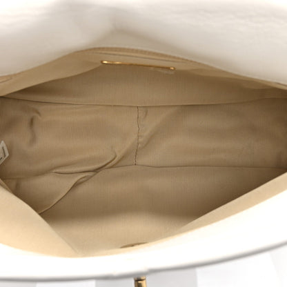 Goatskin Quilted Large Chanel 19 Flap White