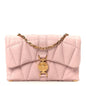 Lambskin Quilted Mini Kleio Crossbody Bag Light Pink