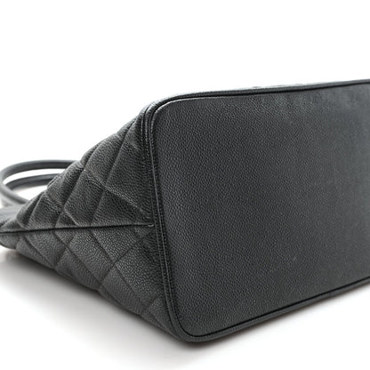 Caviar Quilted Medallion Tote Black