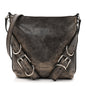 Lambskin Crackled Vintage Calfskin Small Voyou Crossbody Bag Brown