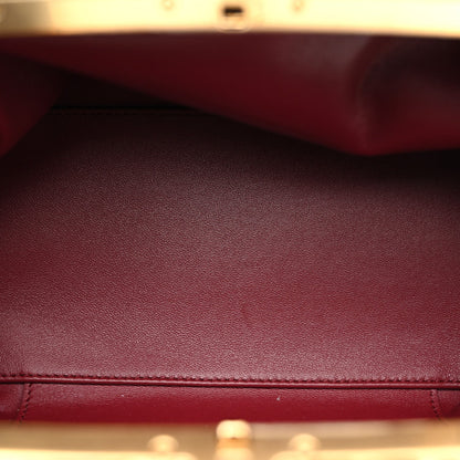 Lambskin Pony Hair Printed Clutch With Chain Black White