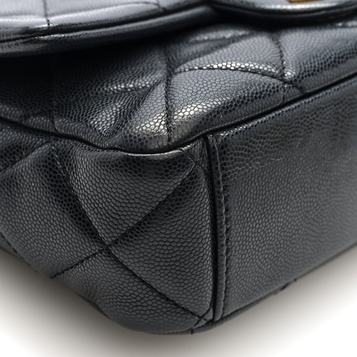 Caviar Quilted Small Twist Your Buttons Flap Black