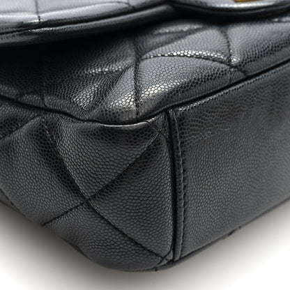 Caviar Quilted Small Twist Your Buttons Flap Black