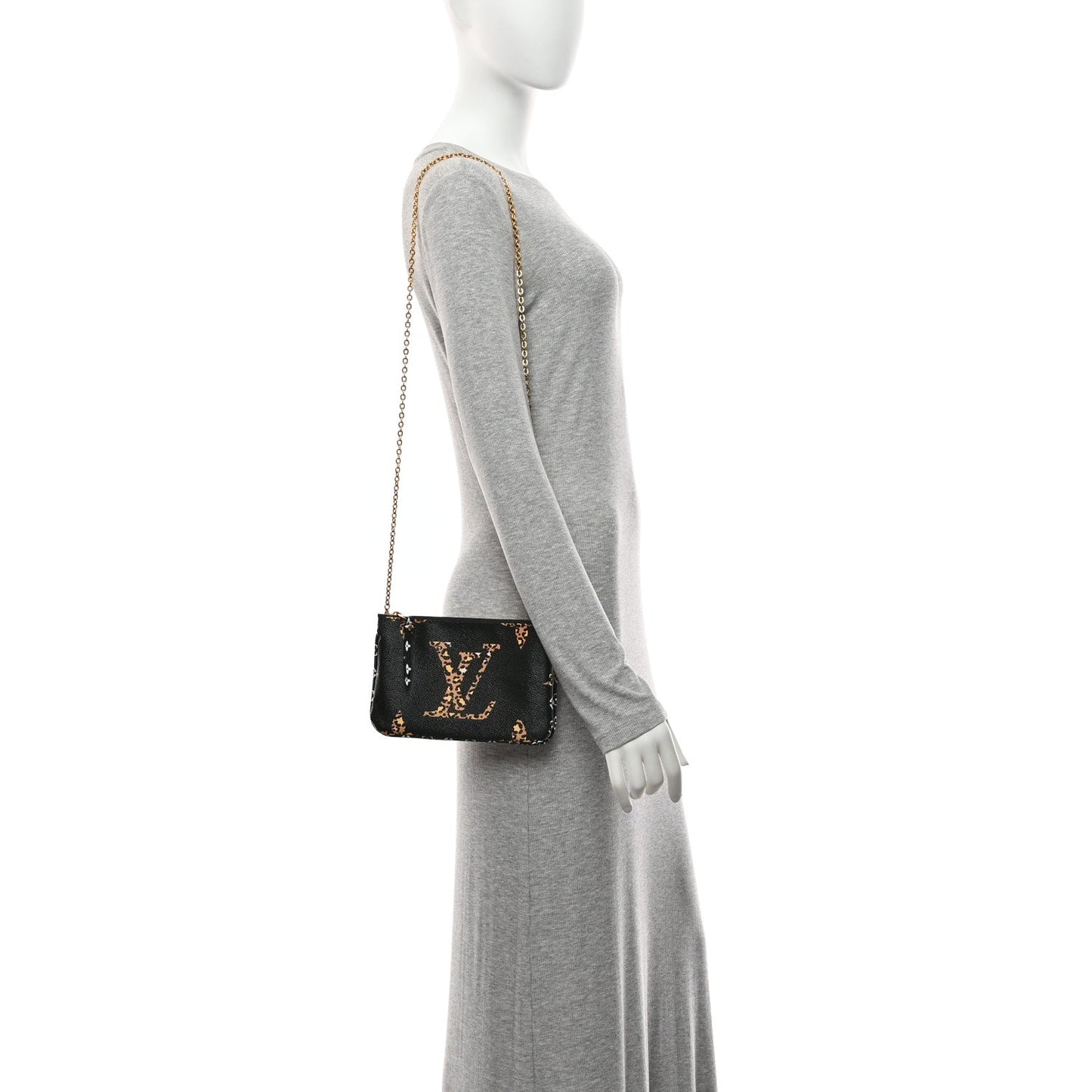 Monogram Giant Jungle Pochette Double Zip Black
