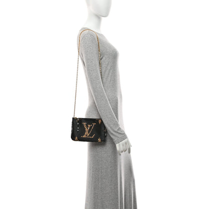 Monogram Giant Jungle Pochette Double Zip Black