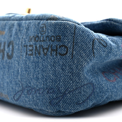 Denim Quilted Mini Denim Mood Rectangular Flap Blue Multicolor