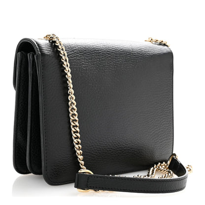 Dollar Calfskin Small Interlocking G Shoulder Bag Black
