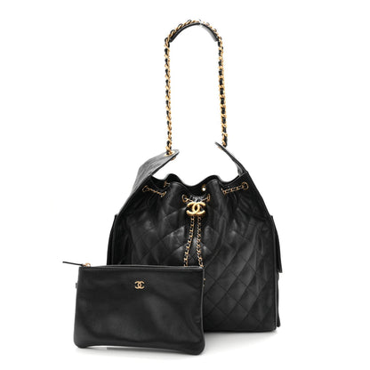 Caviar Quilted Medium Chanel 25 Handbag Black