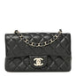 Lambskin Quilted Mini Rectangular Flap Black