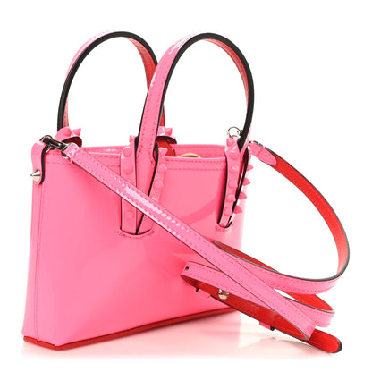 Patent Calfskin Spikes Mini East West Cabata Tote Poupidou