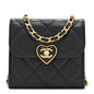 Lambskin Plexiglass Quilted Coco Love Clutch With Chain Black