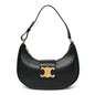 Smooth Calfskin Medium Strap Ava Triomphe Shoulder Bag Black