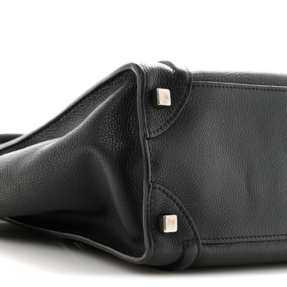 Drummed Calfskin Micro Luggage Black