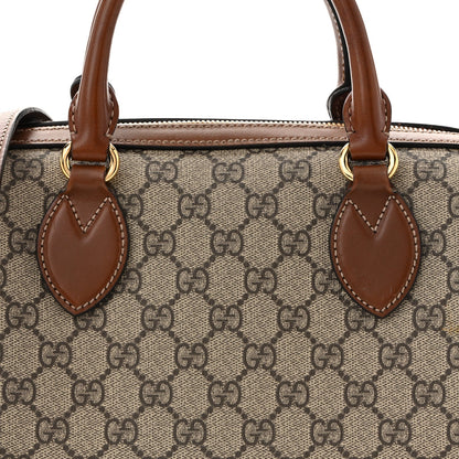 GG Supreme Monogram Cuoio Toscano Small Boston Beige Ebony Cuir