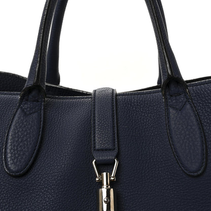 Soft Calfskin Medium Jackie Top Handle Bag Classic Blue Marine