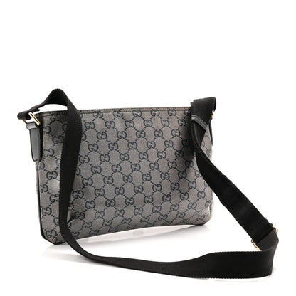 Crystal Monogram Small Flat Messenger Crossbody Navy