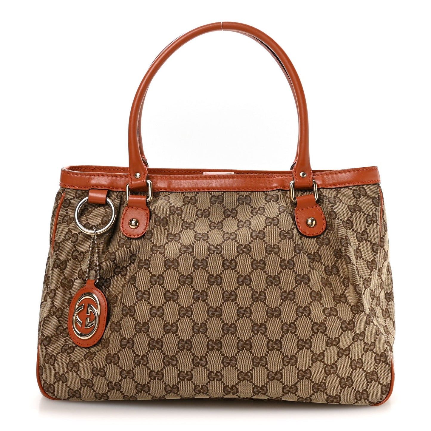Monogram Medium Sukey Top Handle Tote Beige Orange