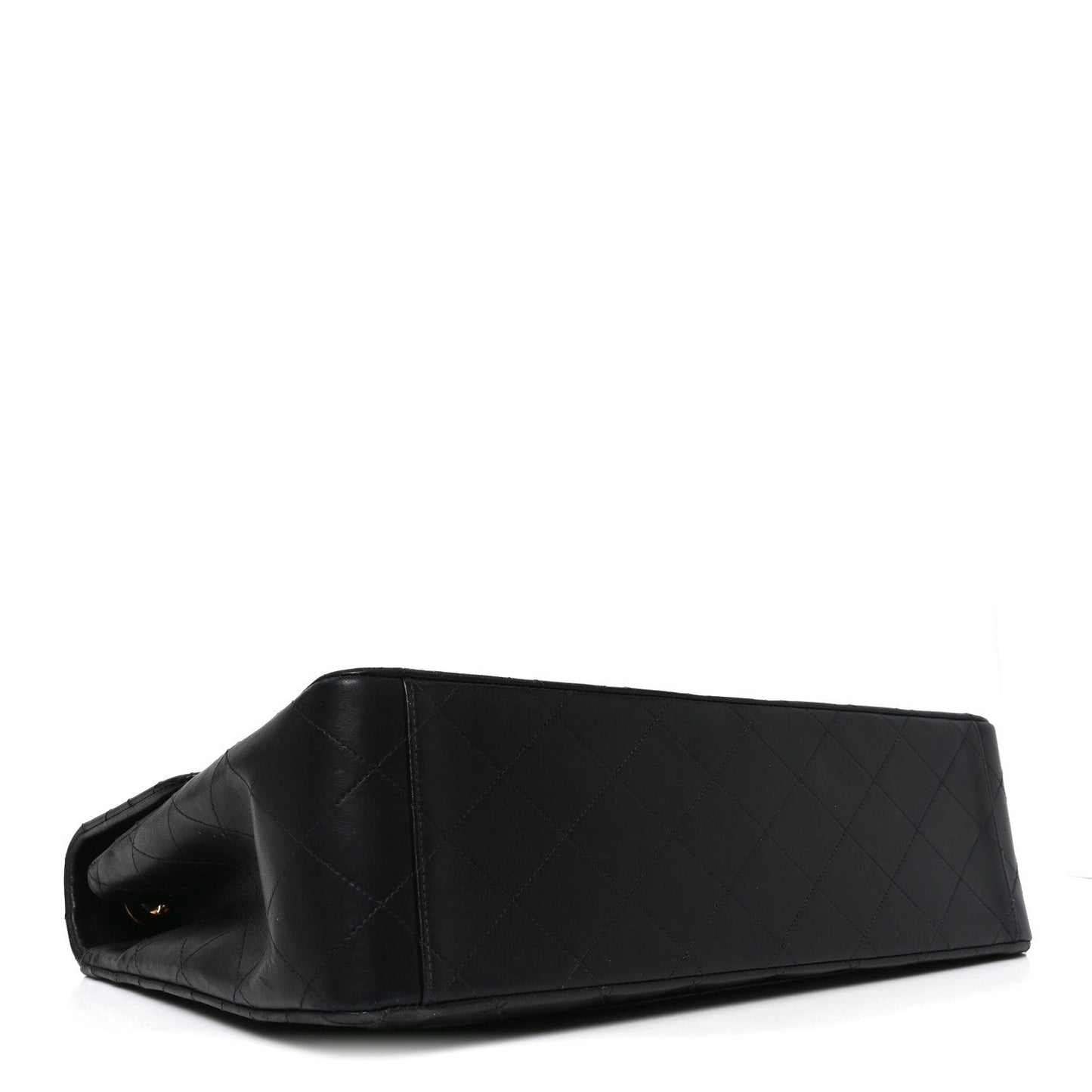 Lambskin Quilted XL Jumbo Single Flap Black