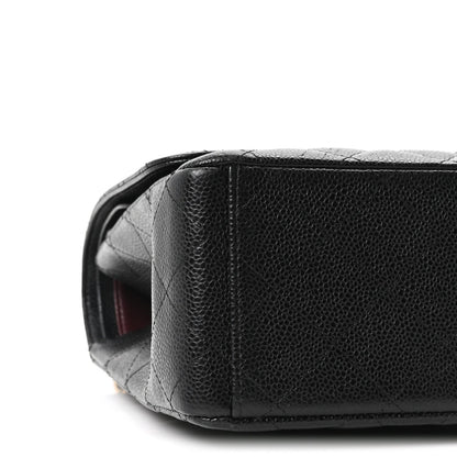 Caviar Quilted Maxi Double Flap Black