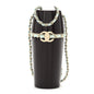Lucite Lipstick Case On Chain Burgundy Blue