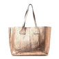 Metallic Snakeskin Small T Tote Gold