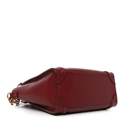 Smooth Calfskin Nano Luggage Burgundy