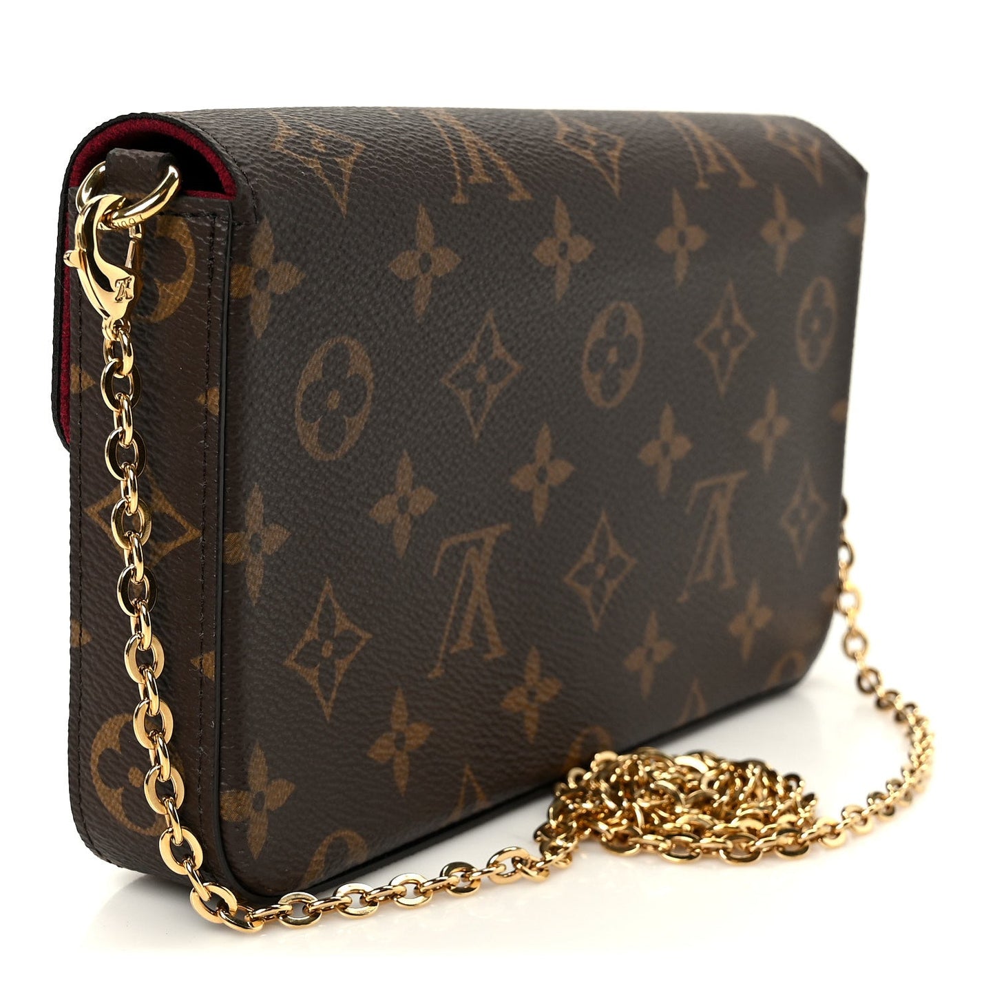 Monogram Pochette Felicie Chain Wallet Fuchsia