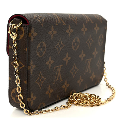 Monogram Pochette Felicie Chain Wallet Fuchsia