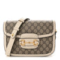 GG Supreme Monogram Horsebit 1955 Shoulder Bag Beige Mystic White