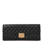 Metallic Aged Calfskin Quilted Paris Hamburg Clutch Black