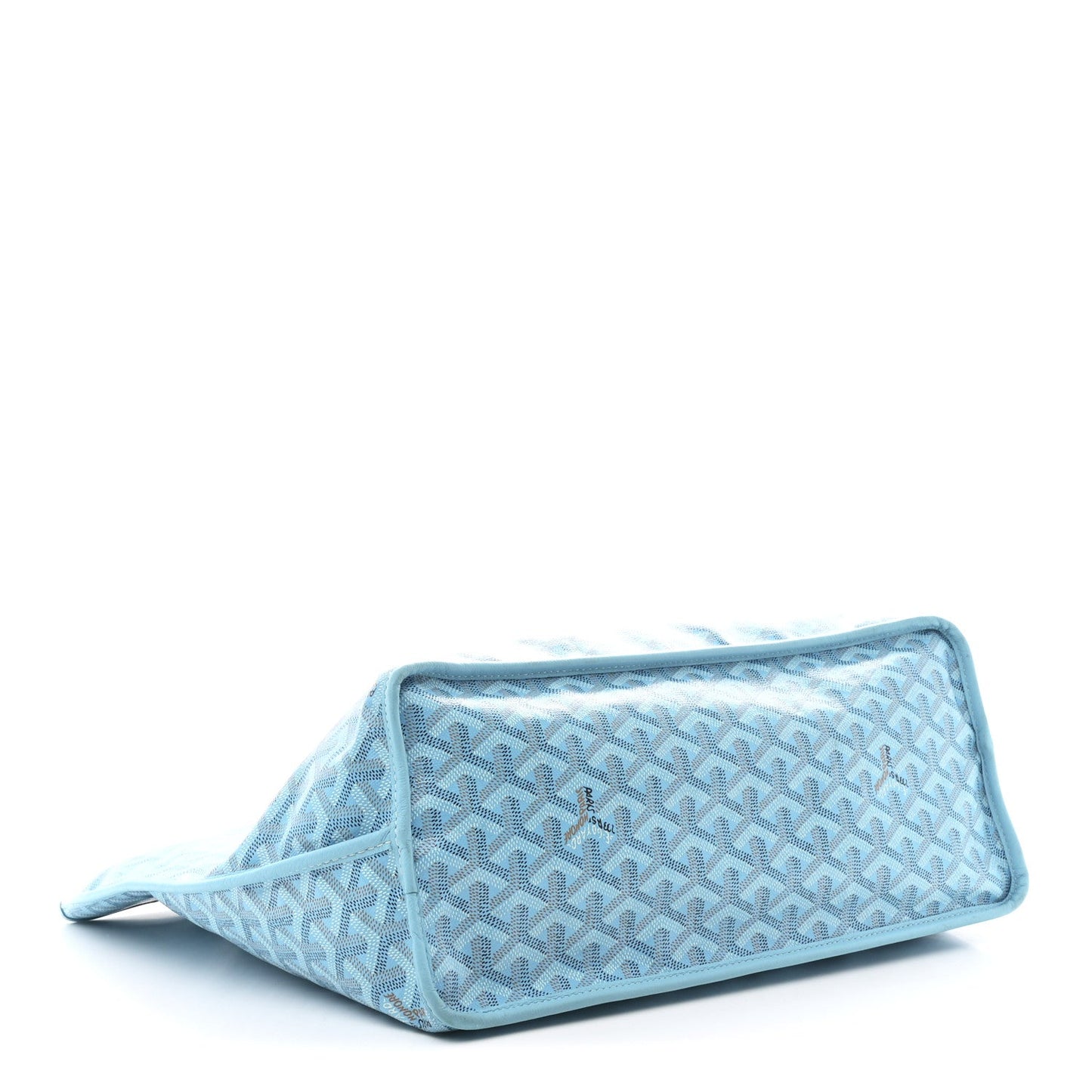 Goyardine Embroidered Flamingo Reversible Anjou PM Sky Blue