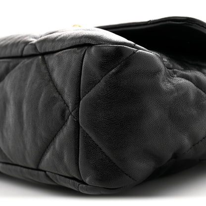 Goatskin Quilted Large Chanel 19 Flap Black