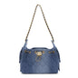 Washed Denim Quilted Mini Chanel 25 Handbag Blue