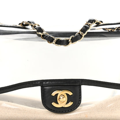 Lambskin PVC Medium Sand By The Sea Flap Black