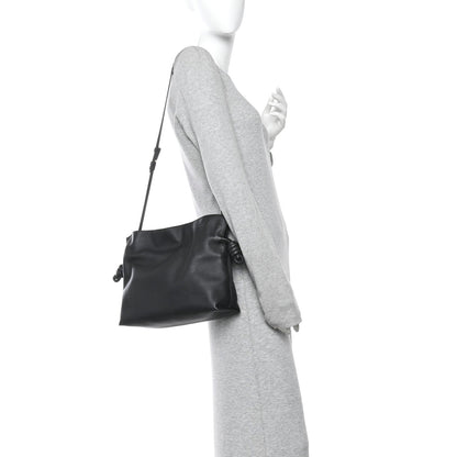 Nappa Medium Flamenco Knot Bag Black