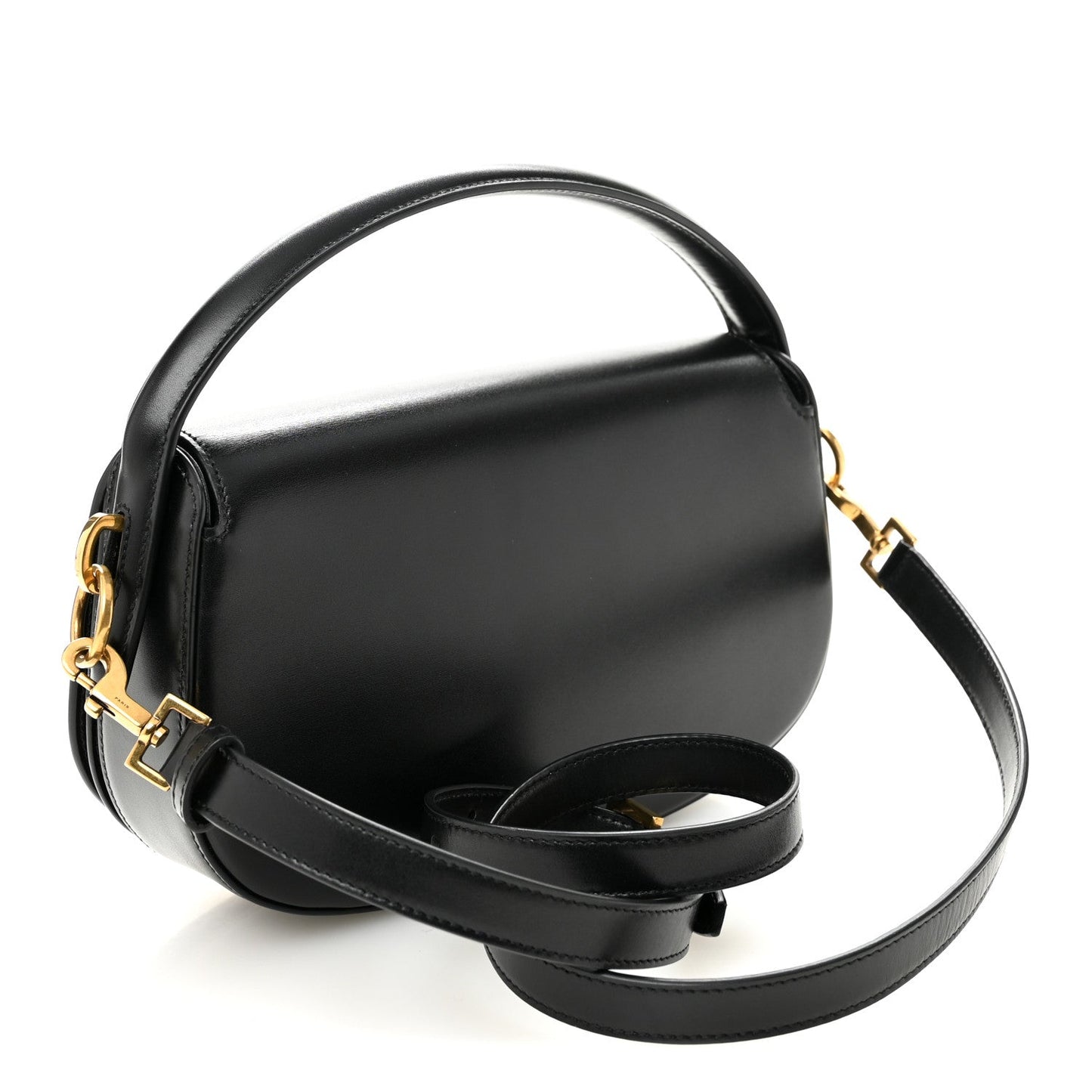 Box Calfskin Voltaire Top Handle Crossbody Bag Black