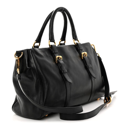 Soft Calfskin Shopping Satchel Black