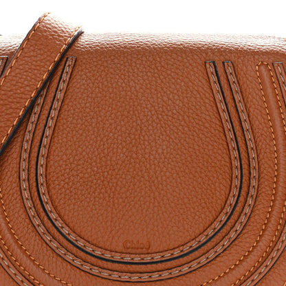 Grained Calfskin Small Marcie Saddle Bag Tan