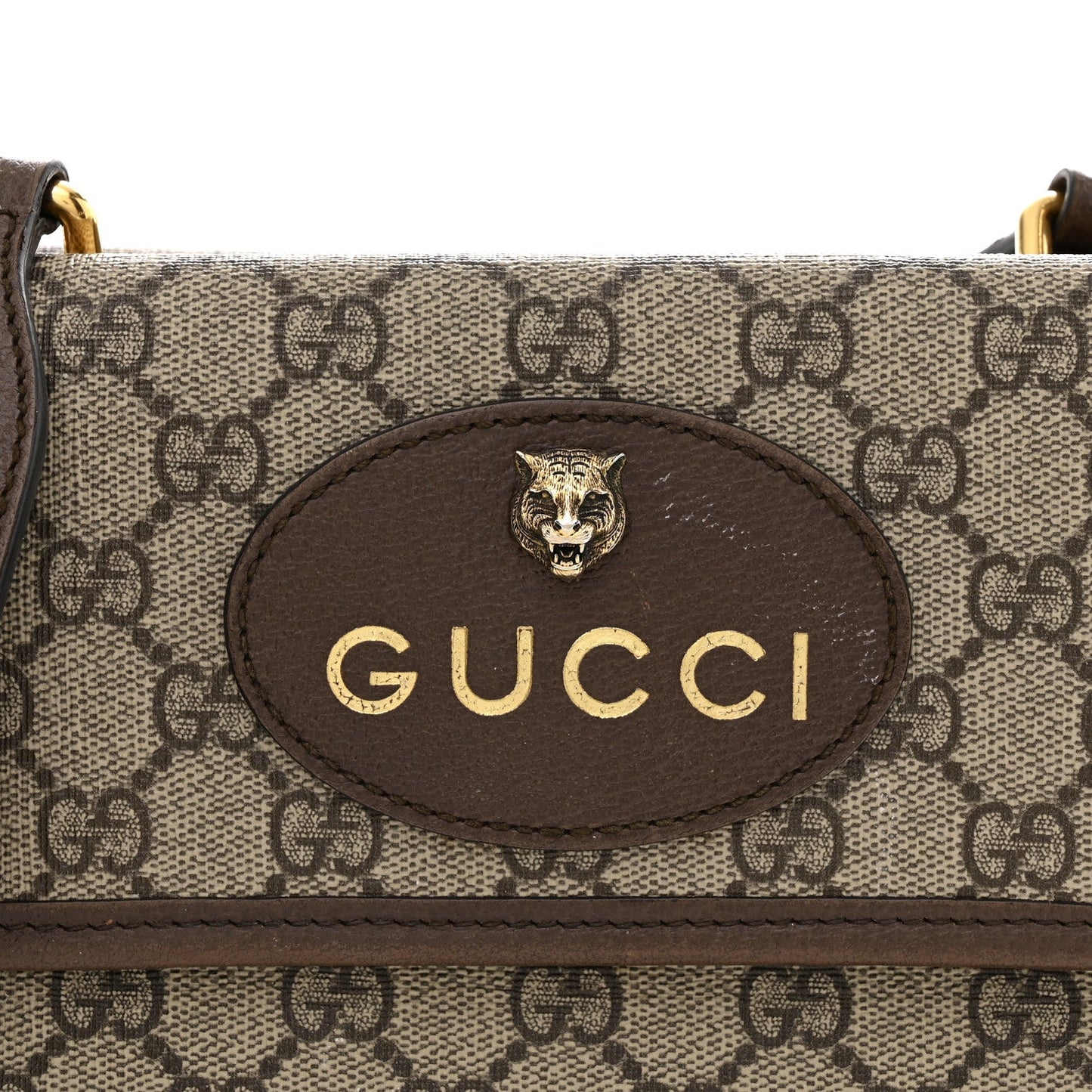 GG Supreme Monogram Web Small Neo Vintage Double Flap Messenger Bag Beige New Acero