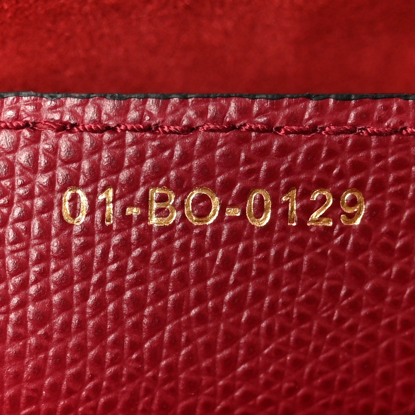 Grained Calfskin Saddle Bag Red