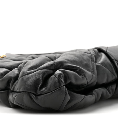 Lambskin Quilted Bow Bag Black
