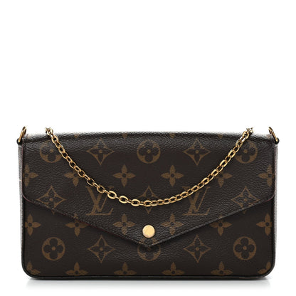 Monogram Pochette Felicie Chain Wallet Fuchsia