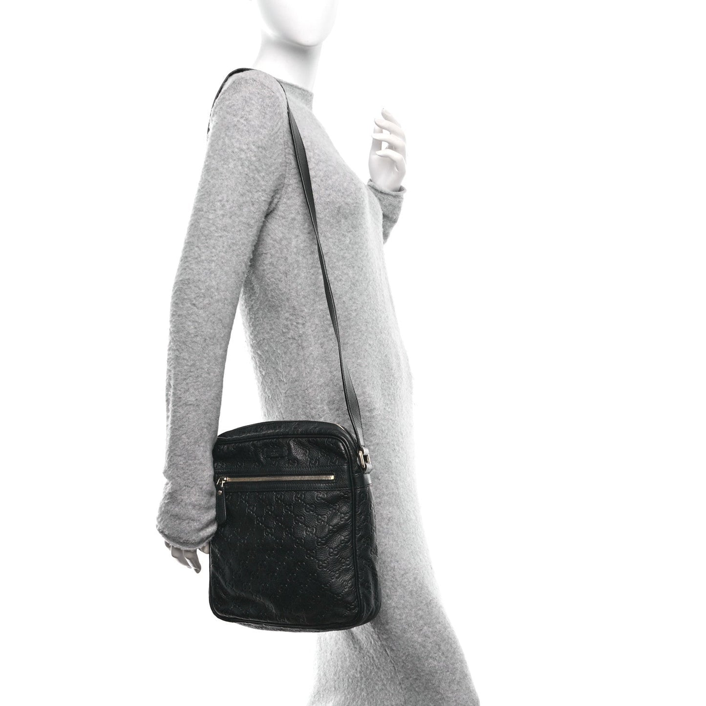 Guccissima Flat Messenger Bag Black