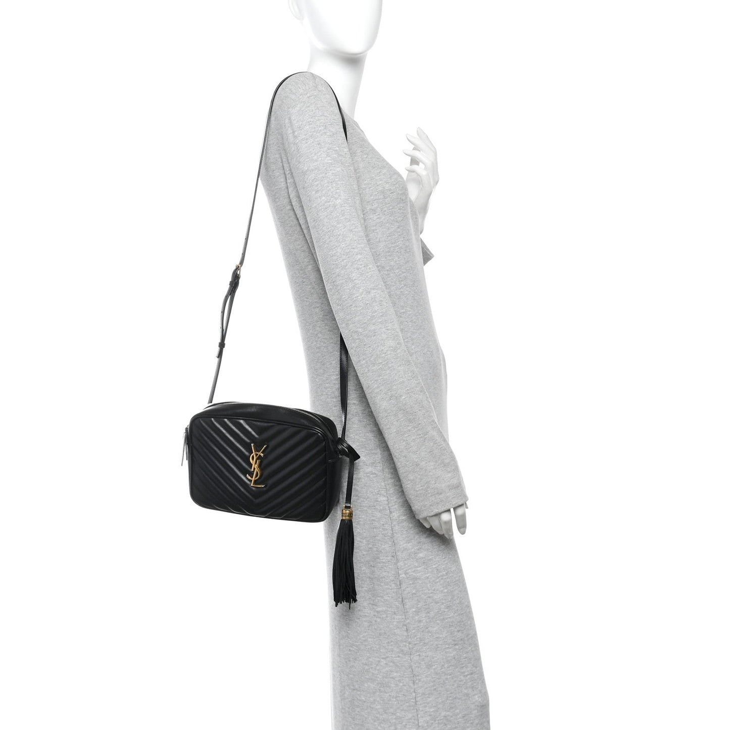 Calfskin Matelasse Monogram Lou Camera Bag Black