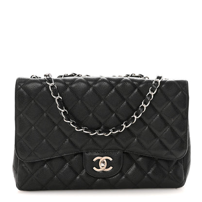 Caviar Quilted Jumbo Single Flap Black