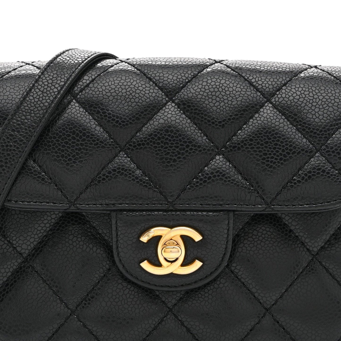 Caviar Quilted Mini Chain Flap Black