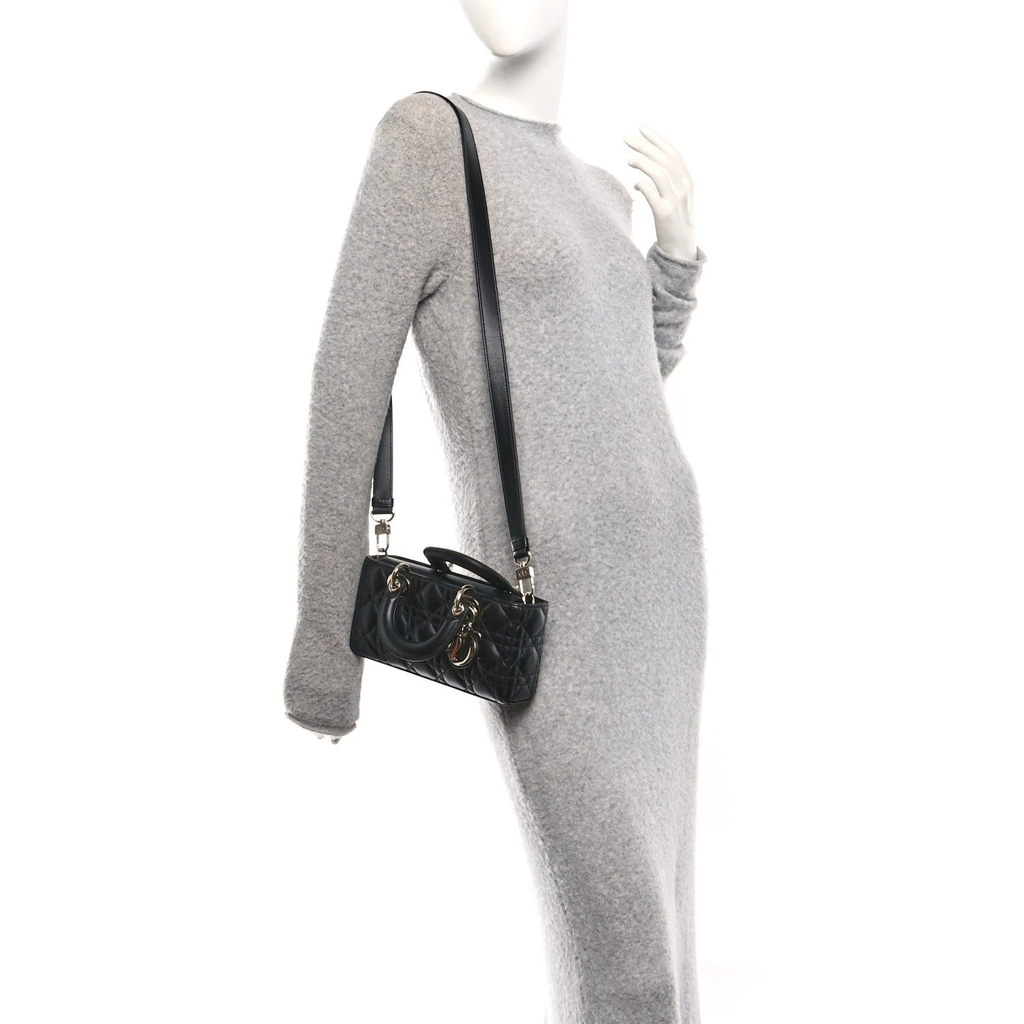 Lambskin Cannage Small Lady D-Joy Black
