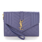 Grain De Poudre Textured Mixed Matelasse Triquilt Monogram Clutch Dark Wisteria
