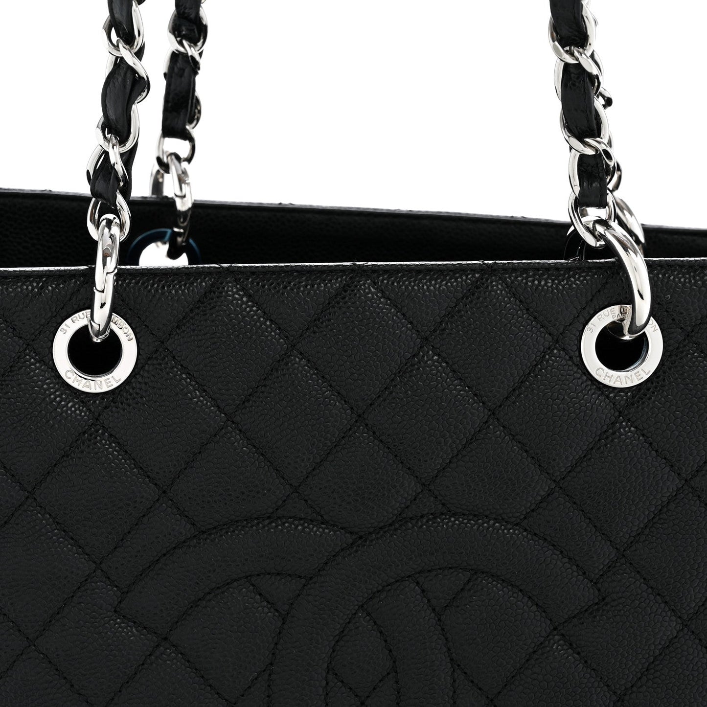 Caviar Quilted Grand Shopping Tote GST Black