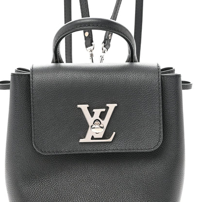 Calfskin Lockme Mini Backpack Black